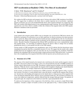 SEP Acceleration at Realistic Cmes: Two Sites of Acceleration?