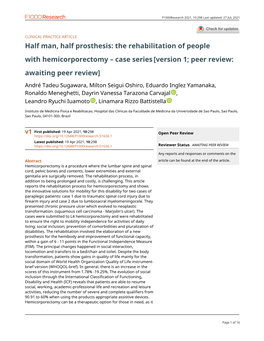 Half Man, Half Prosthesis: the Rehabilitation of People with Hemicorporectomy – Case Series [Version 1; Peer Review: Awaiting Peer Review]