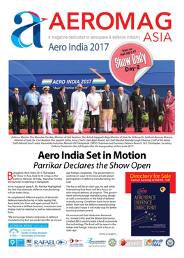 Aero India Set in Motion Parrikar Declares the Show Open Angalore: Aero India-2017, the Largest Age Foreign Companies