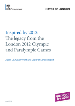 The Legacy from the London 2012 Olympic and Paralympic Games