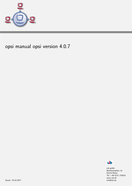 Opsi Manual Opsi Version 4.0.7