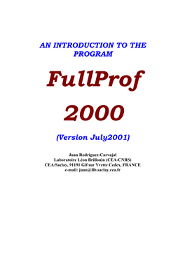 Download Fullprof Manual