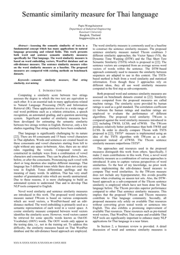 Semantic Similarity Measure for Thai Language