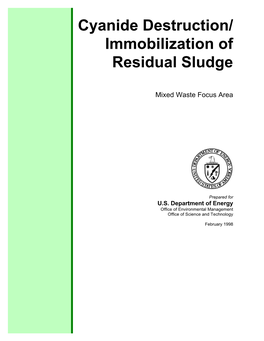 Cyanide Destruction/ Immobilization of Residual Sludge