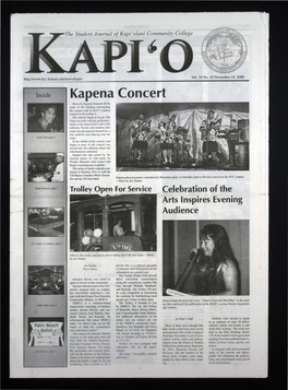 Kapena Concert Music by Kapena Bounced Off the Walls of the Building Surrounding the Campus Mall in KCC's Outdoor Concert on November 4