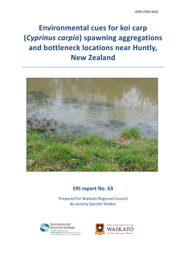 Environmental Cues for Koi Carp (Cyprinus Carpio) Spawning Aggregations and Bottleneck Locations Near Huntly, New Zealand