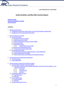 South Kordofan and Blue Nile Country Report