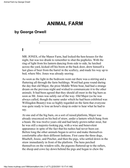 Animal Farm by George Orwell