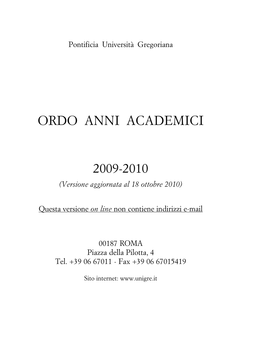 Ordo Anni Academici