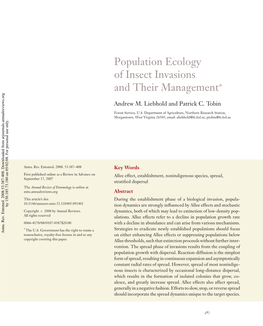 Population Ecology of Insect Invasions and Their Management*