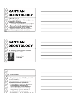 Kantian Deontology