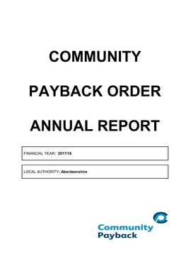 Community Payback Order Annual Report