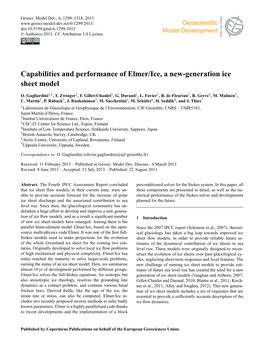 Capabilities and Performance of Elmer/Ice, a New-Generation Ice Sheet