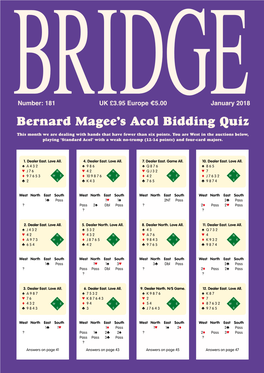 Bernard Magee's Acol Bidding Quiz