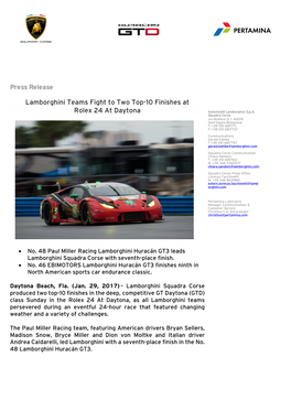 Rolex 24 Race Release