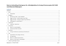 Notat Om Behandling Af Høringssvar Ifm. Offentlighedsfase for Forslag Til Kommuneplan 2017-2029 Med Tilhørende Miljørapport