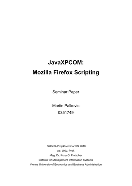 Javaxpcom: Mozilla Firefox Scripting