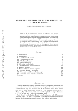 Arxiv:1710.10840V1 [Math.NT] 30 Oct 2017 Ewe Oteinadartinian and Noetherian Between D R O Nt Eiu Ed Osdrfrhroean Furthermore Consider ﬁeld