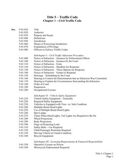 Civil Traffic Code