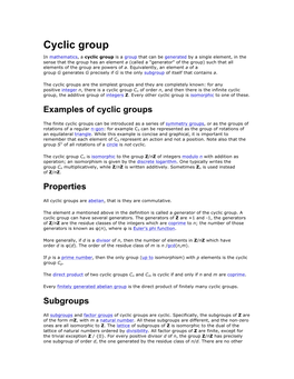 Cyclic Group