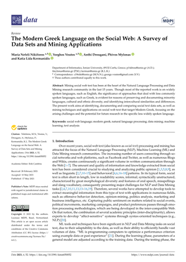 The Modern Greek Language on the Social Web: a Survey of Data Sets and Mining Applications