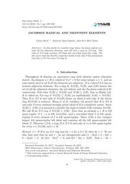 Jacobson Radical and Nilpotent Elements