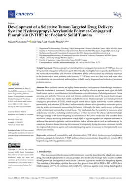 Development of a Selective Tumor-Targeted Drug Delivery System: Hydroxypropyl-Acrylamide Polymer-Conjugated Pirarubicin (P-THP) for Pediatric Solid Tumors