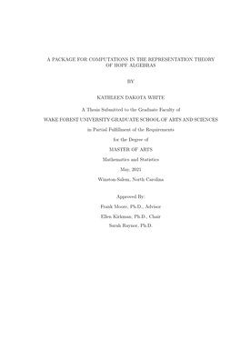 A Package for Computations in the Representation Theory of Hopf Algebras