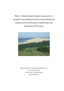 Phase 1 Archaeological Impact Assessment of …………………