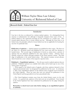 William Taylor Muse Law Library University of Richmond School of Law