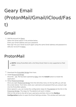 Geary Email (Protonmail/Gmail/Icloud/Fast)