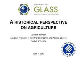 A Historical Perspective on Agriculture