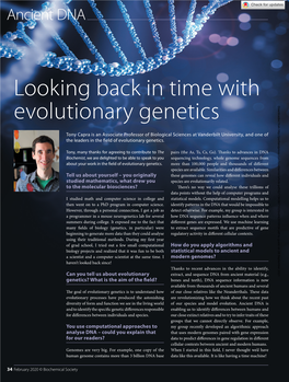 Looking Back in Time with Evolutionary Genetics