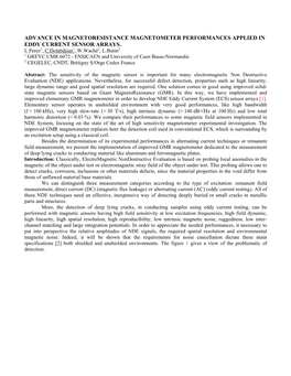 Advance in Magnetoresistance Magnetometer Performances Applied in Eddy Current Sensor Arrays