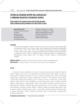 124 Mirela Slukan Altić - UTJECAJ RIJEKE KUPE NA LOKACIJU I URBANI RAZVOJ VOJNOG SISKA