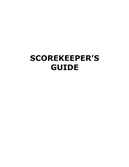 Scorekeeper's Guide