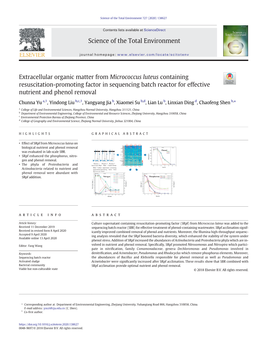 Extracellular Organic Matter from Micrococcus Luteus Containing Resuscitation-Promoting Factor in Sequencing Batch Reactor for Effective Nutrient and Phenol Removal