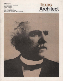 Architectural Ancestors Sixty-Sixty Place Texas Capitol Architect Main Street Spanish FAIA: Three from Texas Architect Plus Regular Columns