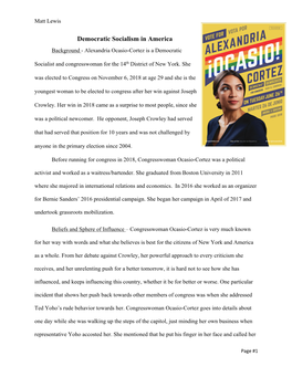 Democratic Socialism in America Background - Alexandria Ocasio-Cortez Is a Democratic