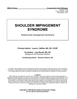 Shoulder Impingement Syndrome