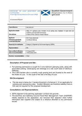 Planning and Architecture Division Assessment Report