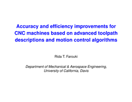 Computer Numerical Control Algorithms