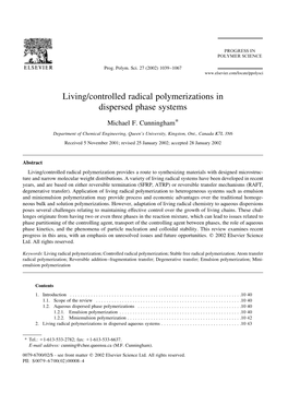 Living/Controlled Radical Polymerizations in Dispersed Phase Systems