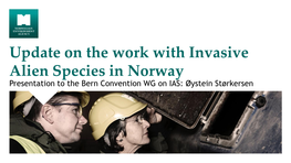 Update on the Work with Invasive Alien Species in Norway Presentation to the Bern Convention WG on IAS: Øystein Størkersen Black List