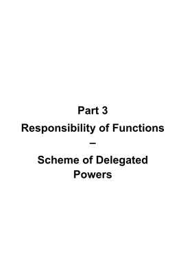 Scheme of Delegated Powers