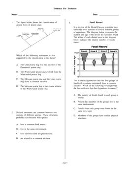 Evidence for Evolution