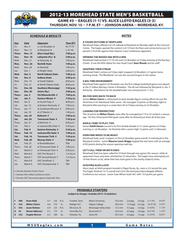 2012-13 Morehead State Men's Basketball