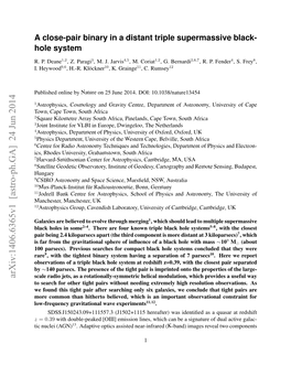 A Close-Pair Binary in a Distant Triple Supermassive Black-Hole System