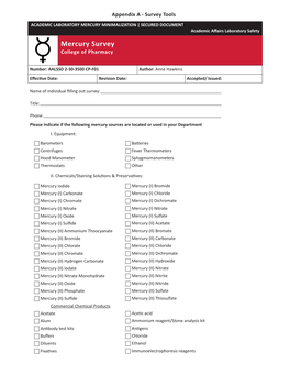 Mercury Survey College of Pharmacy