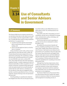 3.14 Use of Consultants and Senior Advisors in Government